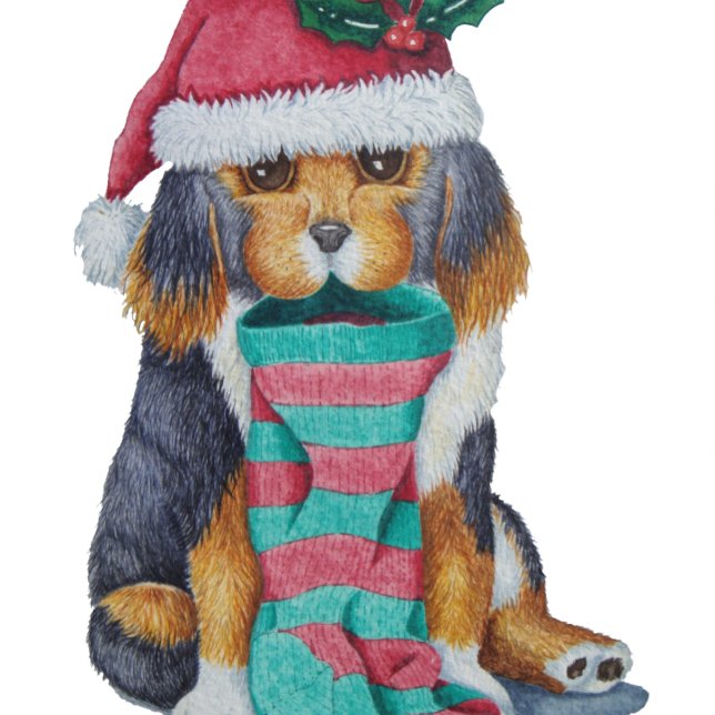 Papier Cadeau chien de marionnette mignon noir et brun de noël (Créateur téléchargé)