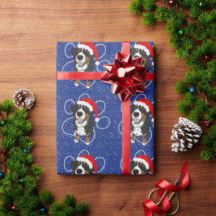 Papier Cadeau Chien de montagne bernois de Noël