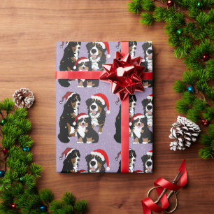 Papier Cadeau Chien de montagne de Noël de Berne