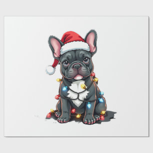 Papier Cadeau Chien de Noël Bouledogue Français Xmas Frenchie 3