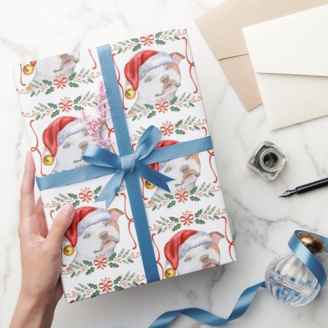 Papier Cadeau Chien de Noël Staffordshire Bull Terrier (Cadeaux)