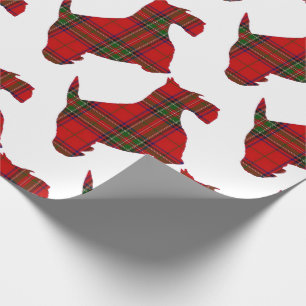 Papier Cadeau Chien de Scottie de plaid