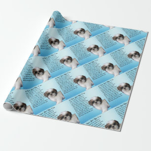 Papier Cadeau Chien de Shih Tzu - poème de Nan