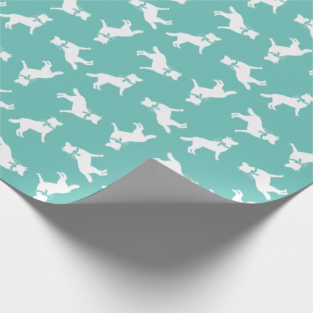 Papier Cadeau Chien Husky Sibérien Chiot Malamut (Coin)