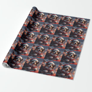 Papier Cadeau Chien Kelpie Australien Montagnes Russes Noël