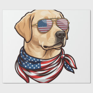 Papier Cadeau Chien Lunettes de soleil Drapeau Usa Bandana