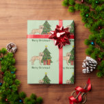 Papier Cadeau Chien Retriever Labrador Jaune Sapin de Noël Vert<br><div class="desc">L'illustration de dessin animé originale de Destei d'un chien de race Retriever Labrador de couleur jaune mignon. Le chien est debout près d'un sapin de Noël festif décoré d'ornements rouges et jaunes, d'une guirlande de perles blanches et d'une étoile jaune placée au sommet de l'arbre. Il y a aussi deux...</div>