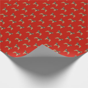 Papier Cadeau Chien rouge de Noël de Terrier frontalier