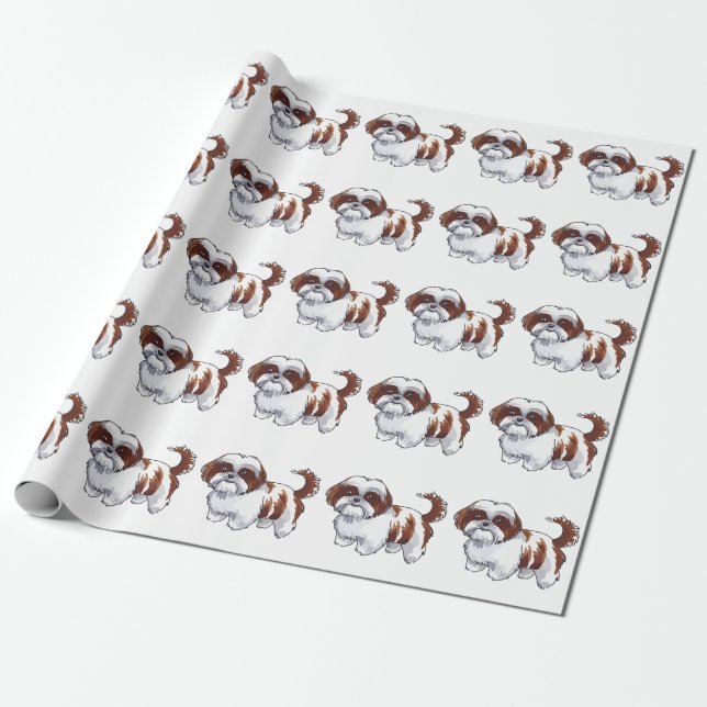 Papier Cadeau Chien Shih Tzu (Déroulé)