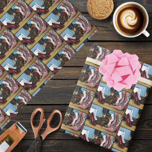 Papier Cadeau Chien teckel steampunk Bottes victoriennes