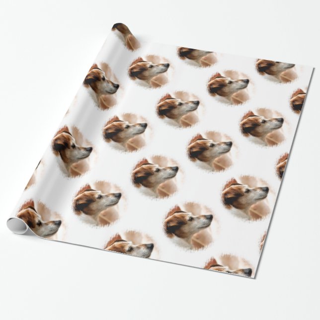 PAPIER CADEAU CHIEN TERRIER JACK RUSSELL (Déroulé)