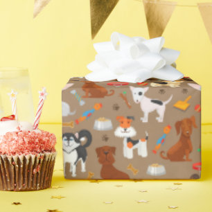 Papier Cadeau Chiens amusants Motif meilleur ami animal