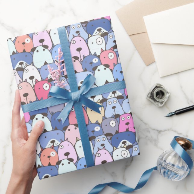 Papier Cadeau Chiens Blue Bliss (Cadeaux)