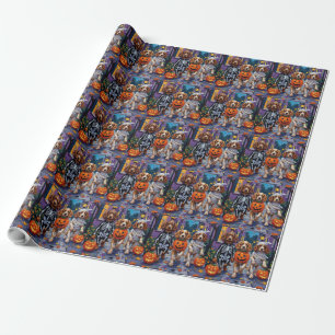 Papier Cadeau Chiens Cocker Spaniel faisant Trick-or-Treating po