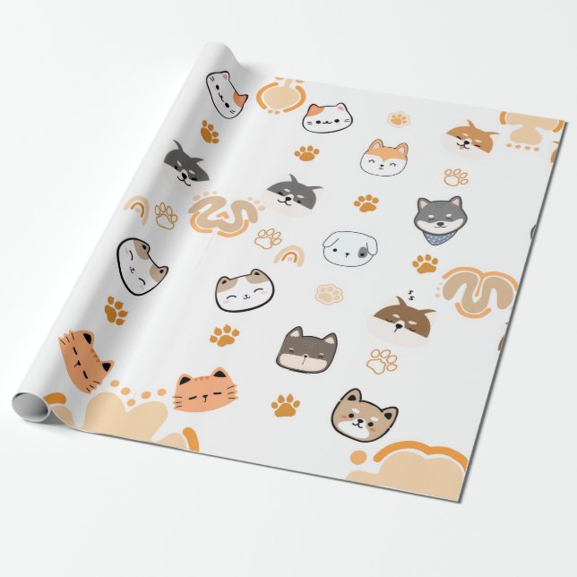 PAPIER CADEAU CHIENS COUPÉS (Déroulé)