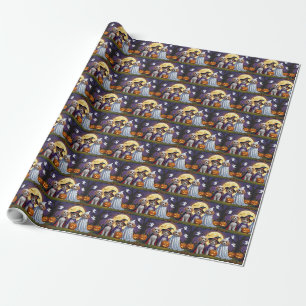 Papier Cadeau Chiens de Coton De Tulear Citrouille Halloween Fun