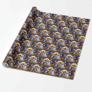Papier Cadeau Chiens de Coton De Tulear Citrouille Halloween Fun