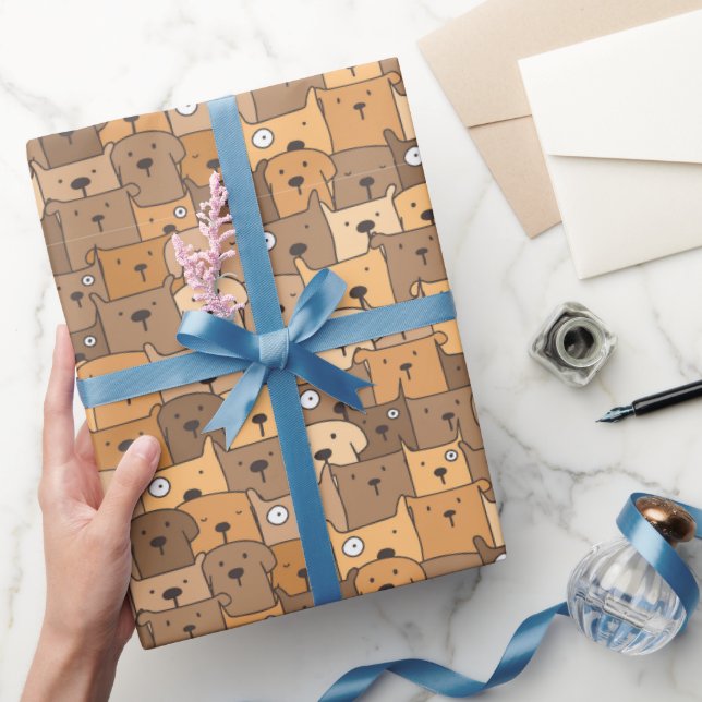 Papier Cadeau Chiens de dessin animé de Kawaii (Cadeaux)