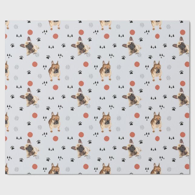 Papier Cadeau Chiens de Noël (Plat)