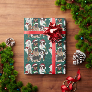 Papier Cadeau Chiens de Noël