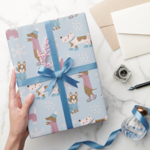 Papier Cadeau Chiens d'hiver
