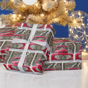 Papier Cadeau Chiens d'or de récupération en Camion Retro