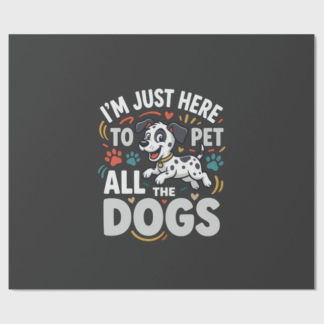 Papier Cadeau Chiens Drôles Amoureux Des Animaux Vector (Plat)