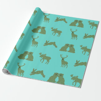Papier Cadeau Chiens du Staffordshire turquoise Topiary Deer Rab