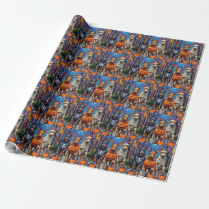 Papier Cadeau Chiens Malinois belges Trick-or-Treating Halloween