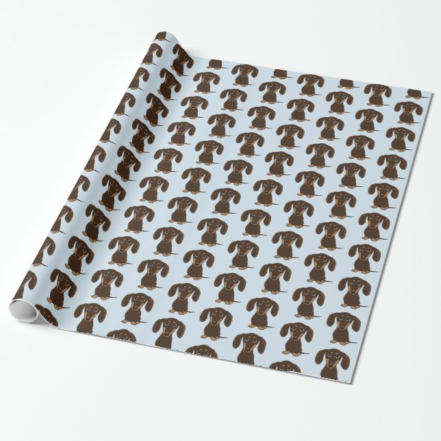 Papier Cadeau Chiens mignons de saucisse du motif | de teckel de (Déroulé)