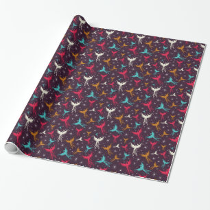 Papier Cadeau Chiffre motif d'oiseaux de Phoenix