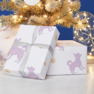Papier Cadeau Chihuahua – Cadeau Minimal Lavande