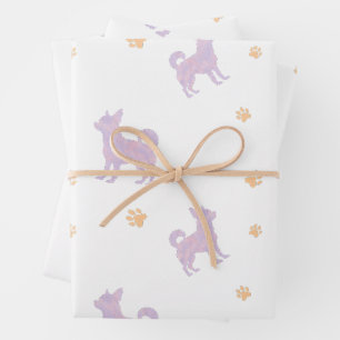 Papier Cadeau Chihuahua – Cadeau Minimal Lavande