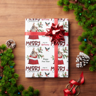 Papier Cadeau Chihuahua Chien chiot dans le sac cadeau de Noël