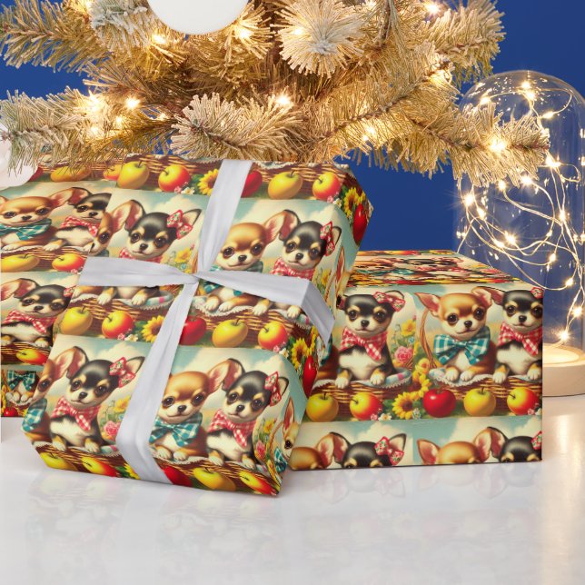 Papier Cadeau Chihuahua Puppies (Vacances)