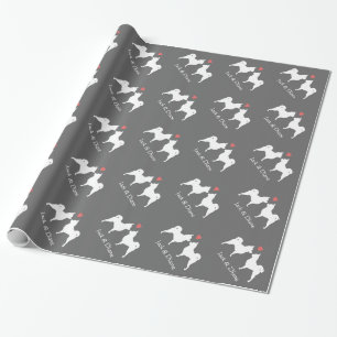 Papier Cadeau Chihuahuas à poils longs Mariage avec texte person