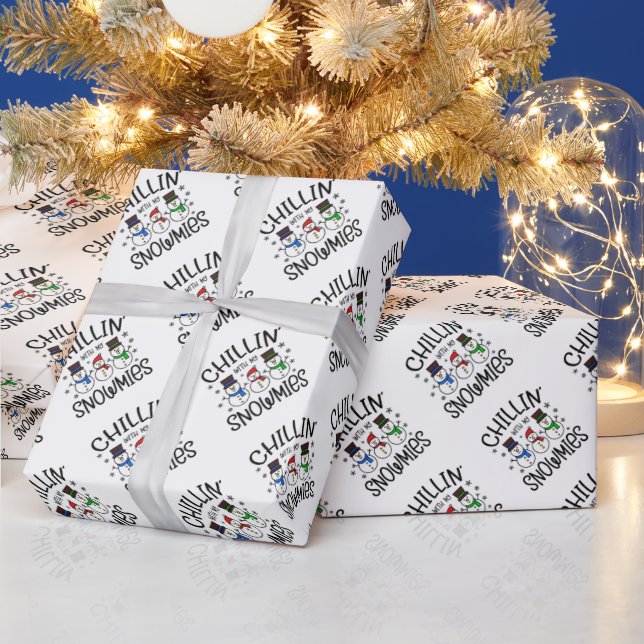 Papier Cadeau Chillin avec mes neiges Snowmen (Vacances)