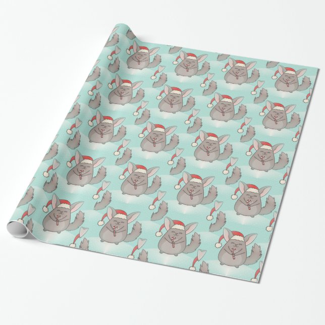 Papier Cadeau chinchillas de noël (Déroulé)