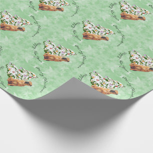 Papier Cadeau Chinois Shar-Pei et arbre de Noël