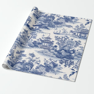 Papier Cadeau Chinoiserie Asiatique Paysage Peinture