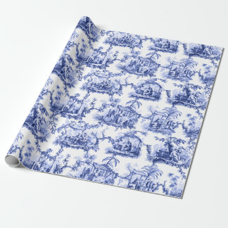 Papier Cadeau Chinoiserie bleu Toile