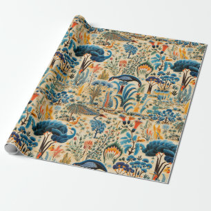 Papier Cadeau Chinoiserie Oiseaux Exotiques Motif Botanique (6)