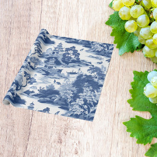 Papier Cadeau Chinoiserie Oriental Paysage Peinture