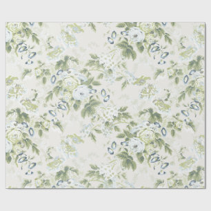 Papier Cadeau Chintz Grande Échelle Rose de Savoie