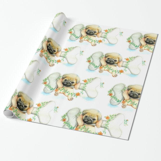 Papier Cadeau Chiot avec os (Déroulé)