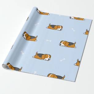 Papier Cadeau Chiot Beagle endormi