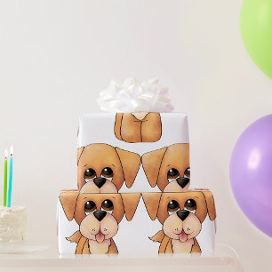 Papier Cadeau Chiot Golden Retriever Chien Adorable