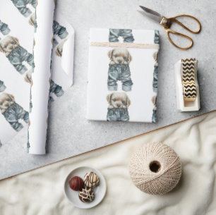 Papier Cadeau Chiot mignon en Jeans Art