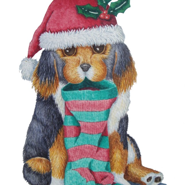 Papier Cadeau chiot noir et brun mignon vêtu pour noël (Créateur téléchargé)