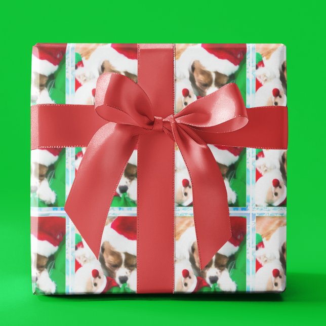 Papier Cadeau Chiots Cavalier King Charles endormis pour Noël (Créateur téléchargé)